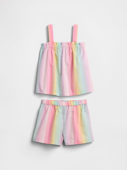 Çok Renkli Poplin Two-piece Outfit Set