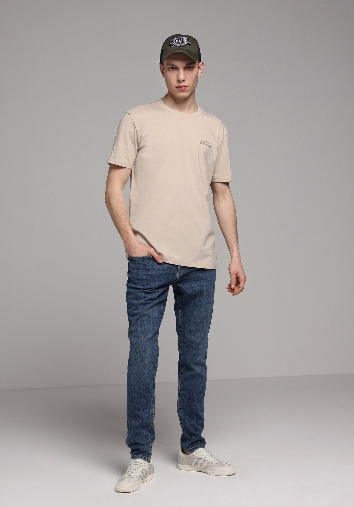 Slim Fit Erkek Mid Indigo Denim Jean Pantolon