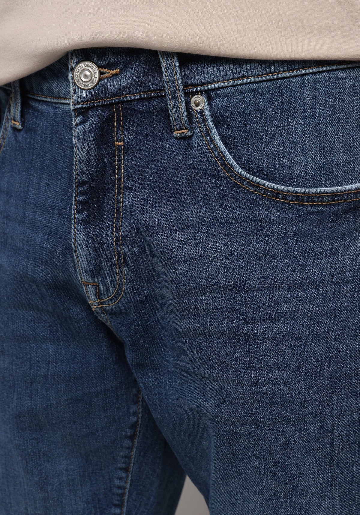 Slim Fit Erkek Mid Indigo Denim Jean Pantolon