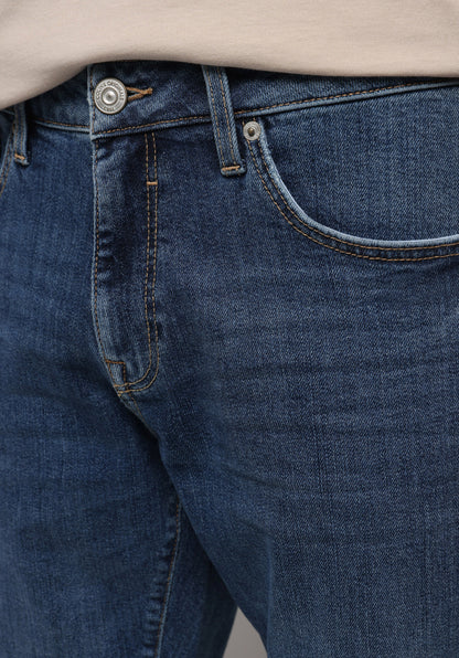 Slim Fit Erkek Mid Indigo Denim Jean Pantolon