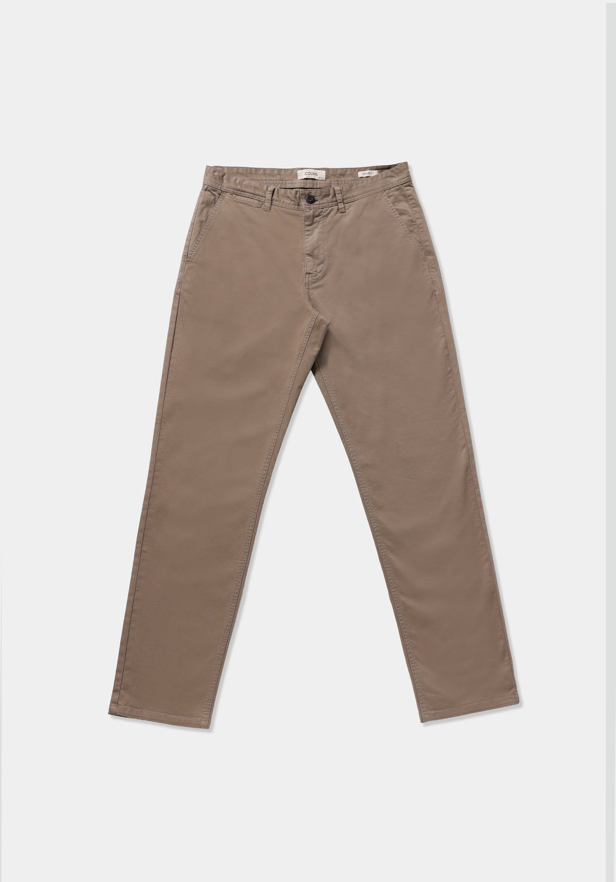 Regular Fit Orta Bel Düz Paça Erkek Bej Pantolon