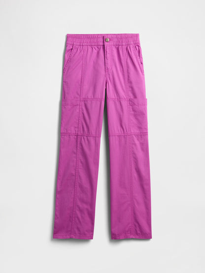 Pembe Twill Loose Kargo Pantolon