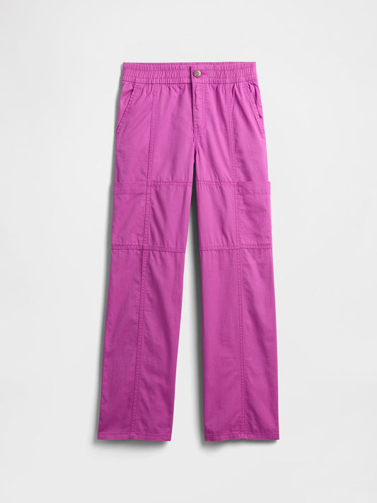 Pembe Twill Loose Kargo Pantolon