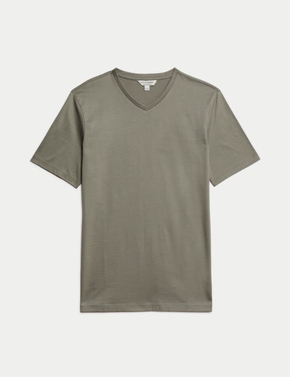 Yumuşak Dokulu V Yaka T-shirt