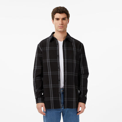 Erkek Regular Fit Kareli Siyah Gömlek