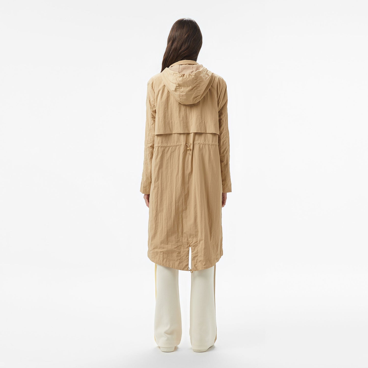 Lacoste Kadın Kapüşonlu Bej Mont