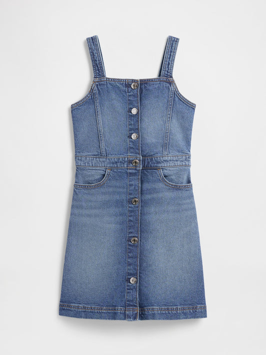 Lacivert Denim Salopet