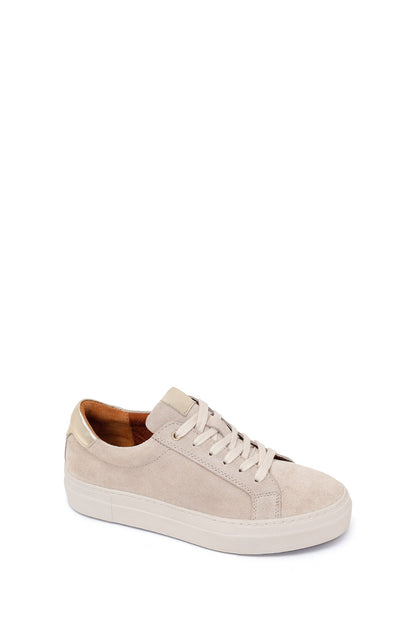 Kadın Bej Bağcıklı Süet Deri Sneaker