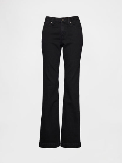 Siyah Curvy Low Rise Long & Jean Pantolon
