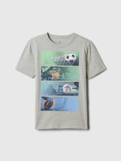 Gri Grafikli T-shirt