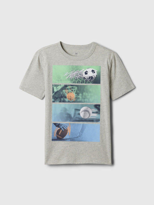 Gri Grafikli T-shirt