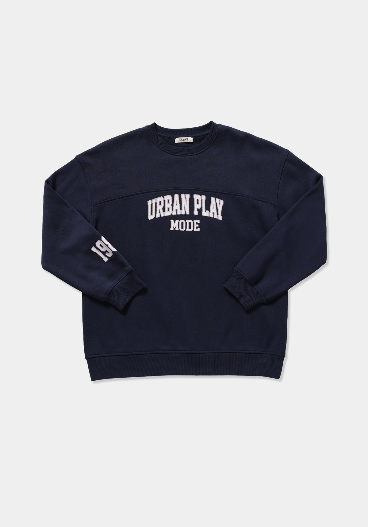 Regular Fit Yuvarlak Yaka Baskılı Kadın Lacivert Sweatshirt