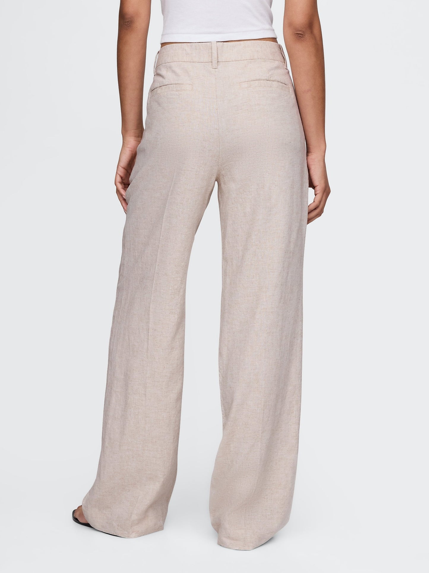 Bej 365 Low Rise Keten Karışımlı Pantolon