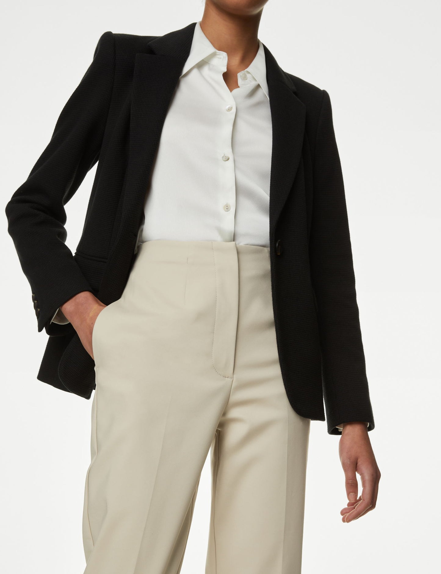 Slim Fit Yüksek Bel Crop Pantolon