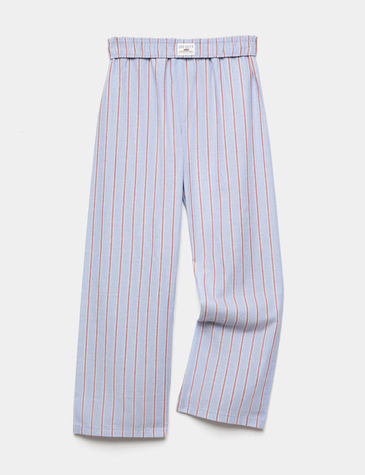 Saf Pamuklu Çizgili Dokuma Çocuk Pijama Altı