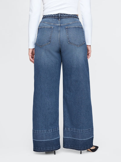 Mavi High Rise Stride Seamed Wide-leg Jean Pantolon