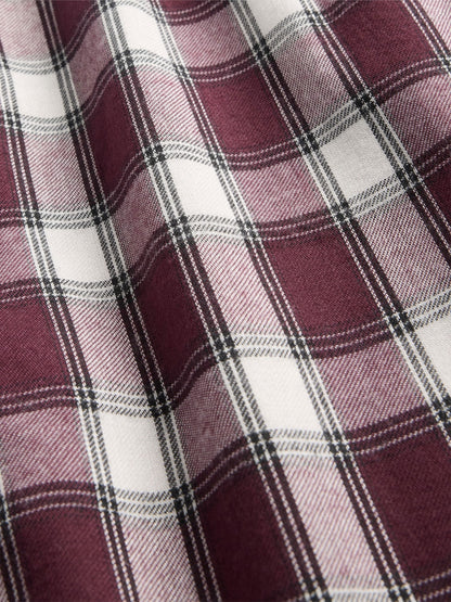 Bordo Geri Dönüştürülmüş Flannel Pijama Jogger