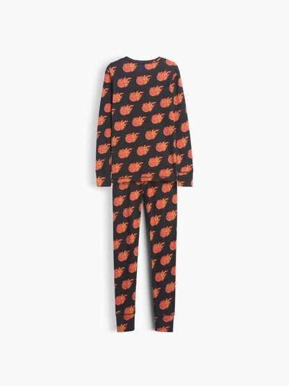Siyah Organik Brushed Pamuk Pijama Takımı