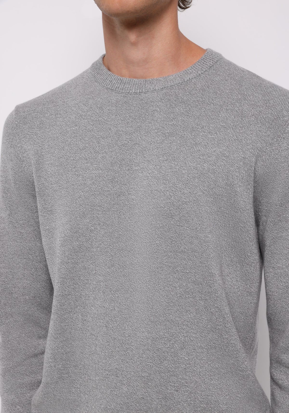 Regular Fit Yuvarlak Yaka Jakarlı Erkek Beyaz Kazak
