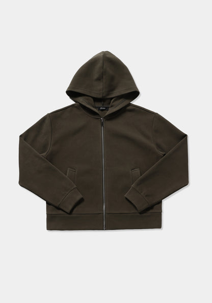 Regular Fit Kapüşonlu Düz Kadın Yeşil Sweatshirt
