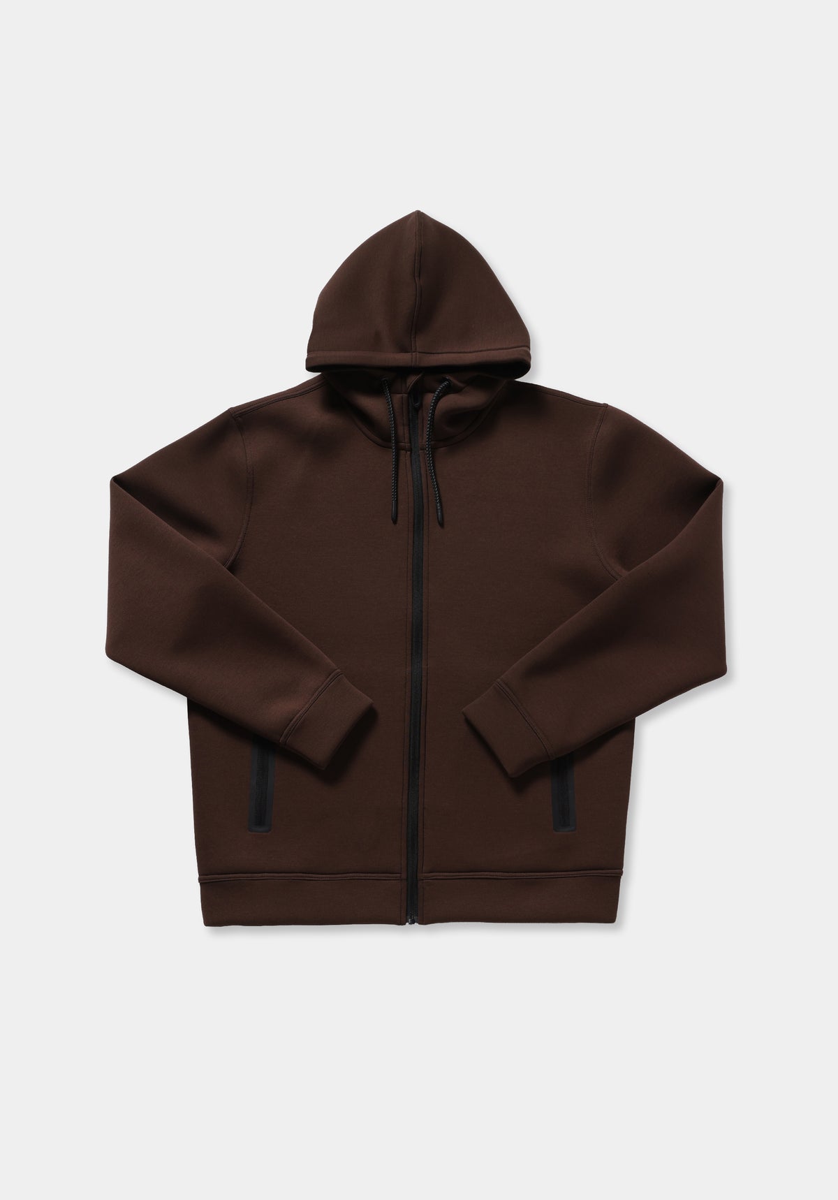 Regular Fit Kapüşonlu Düz Erkek Kahverengi Sweatshirt