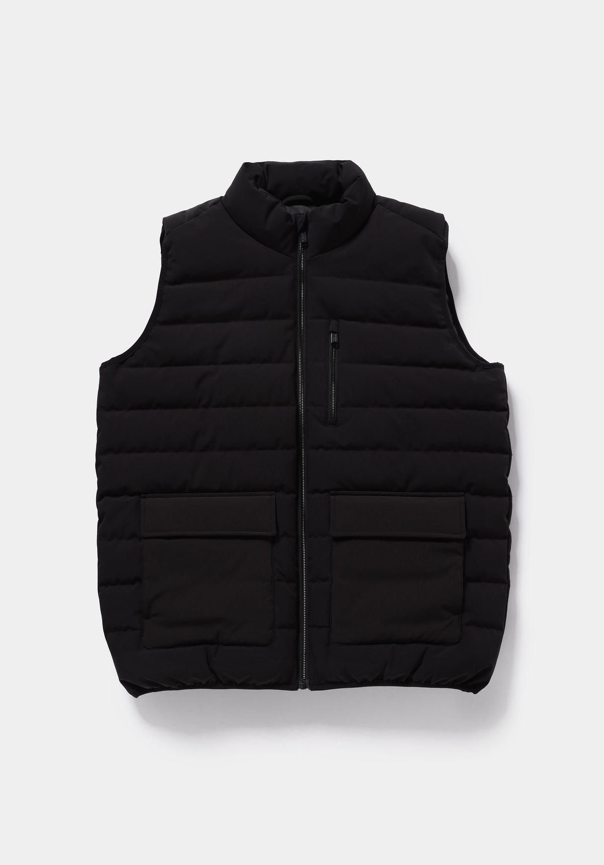 Regular Fit Dik Yaka Fermuarlı Astarlı Erkek Siyah Yelek