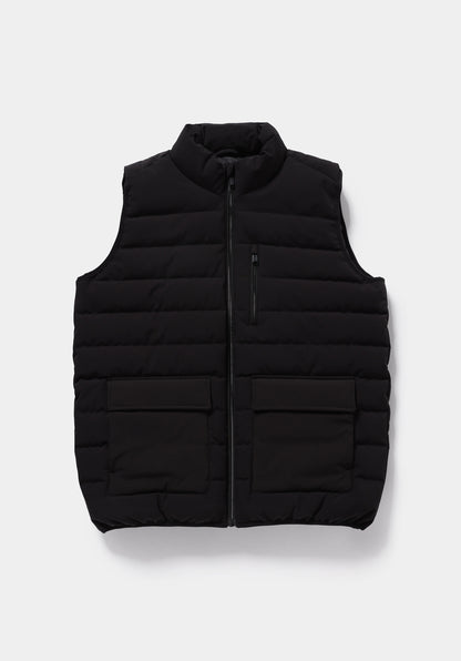 Regular Fit Dik Yaka Fermuarlı Astarlı Erkek Siyah Yelek