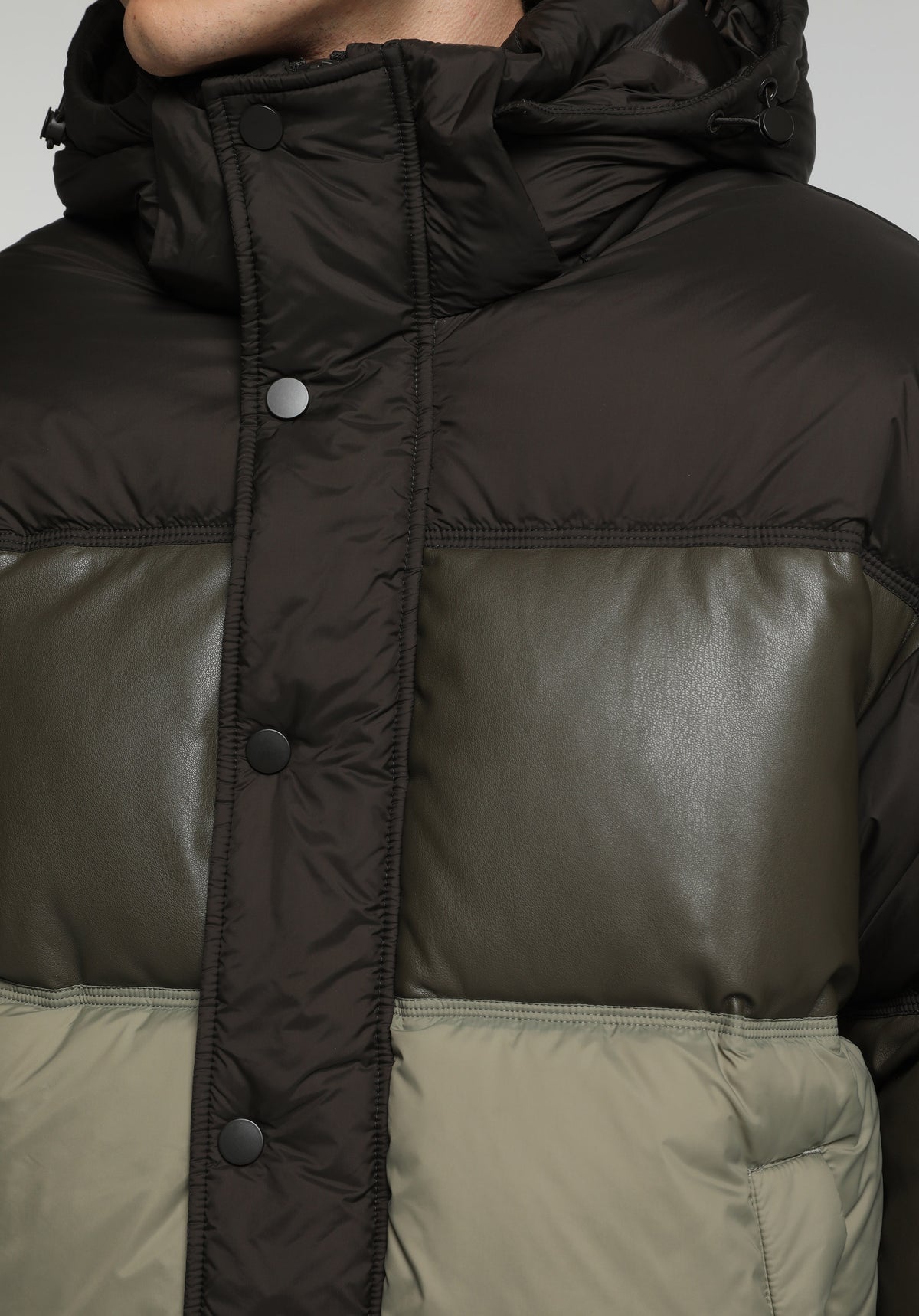 Regular Fit Çıkarılabilir Kapüşonlu Fermuarlı Astarlı Erkek Yeşil Mont