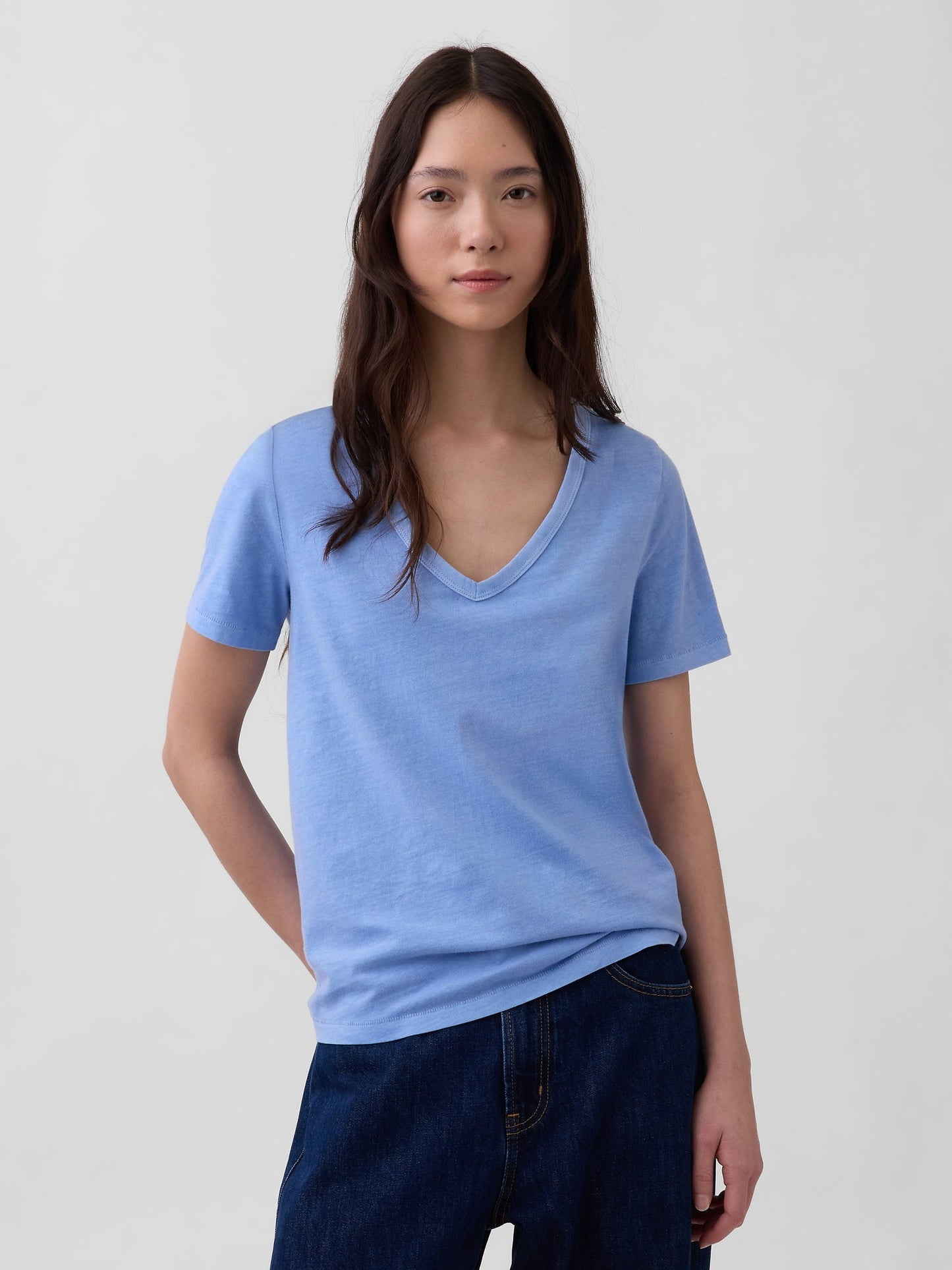 Mavi Organik Pamuk Vintagesoft V-yaka T-shirt