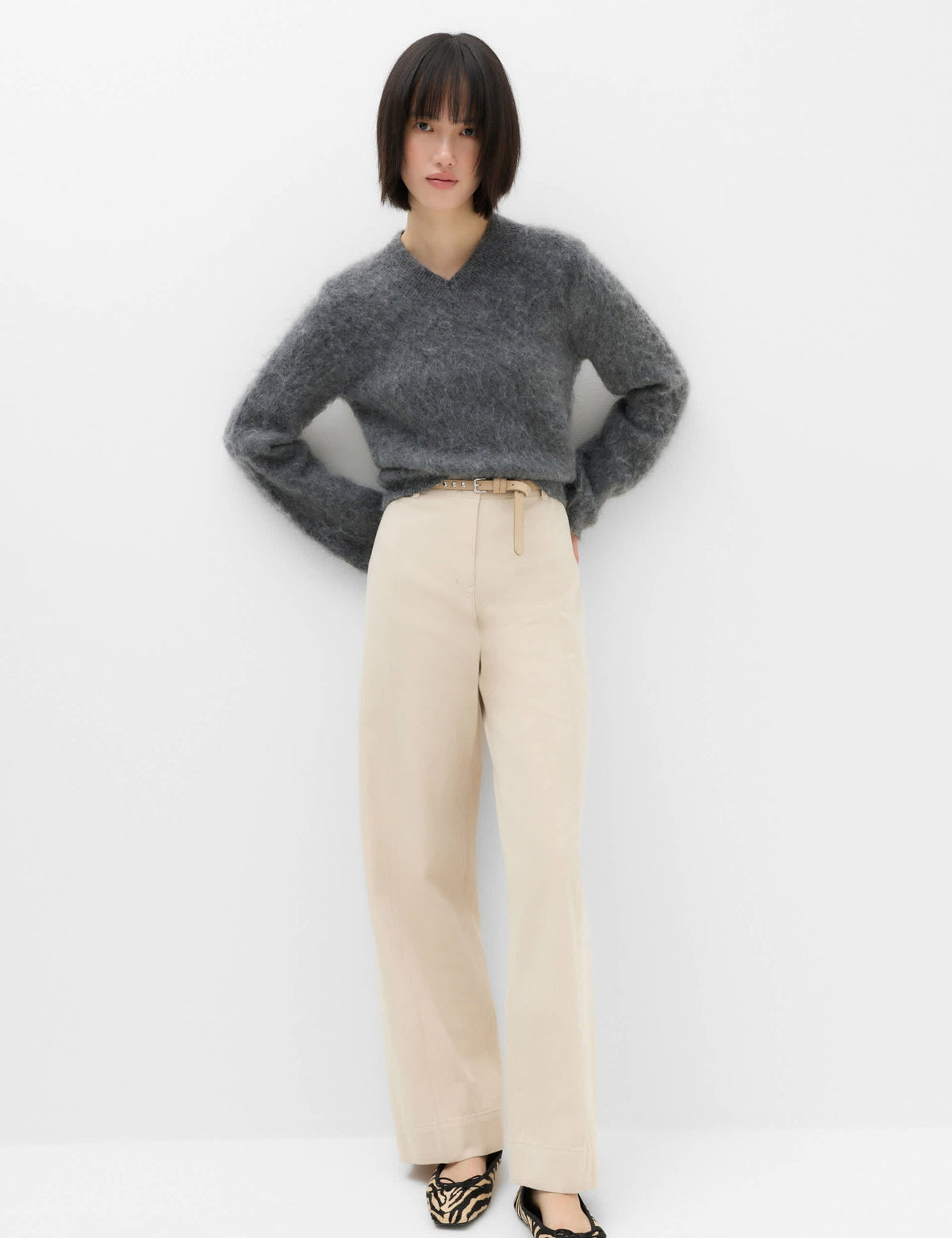 Yüksek Bel Wide Leg Pantolon