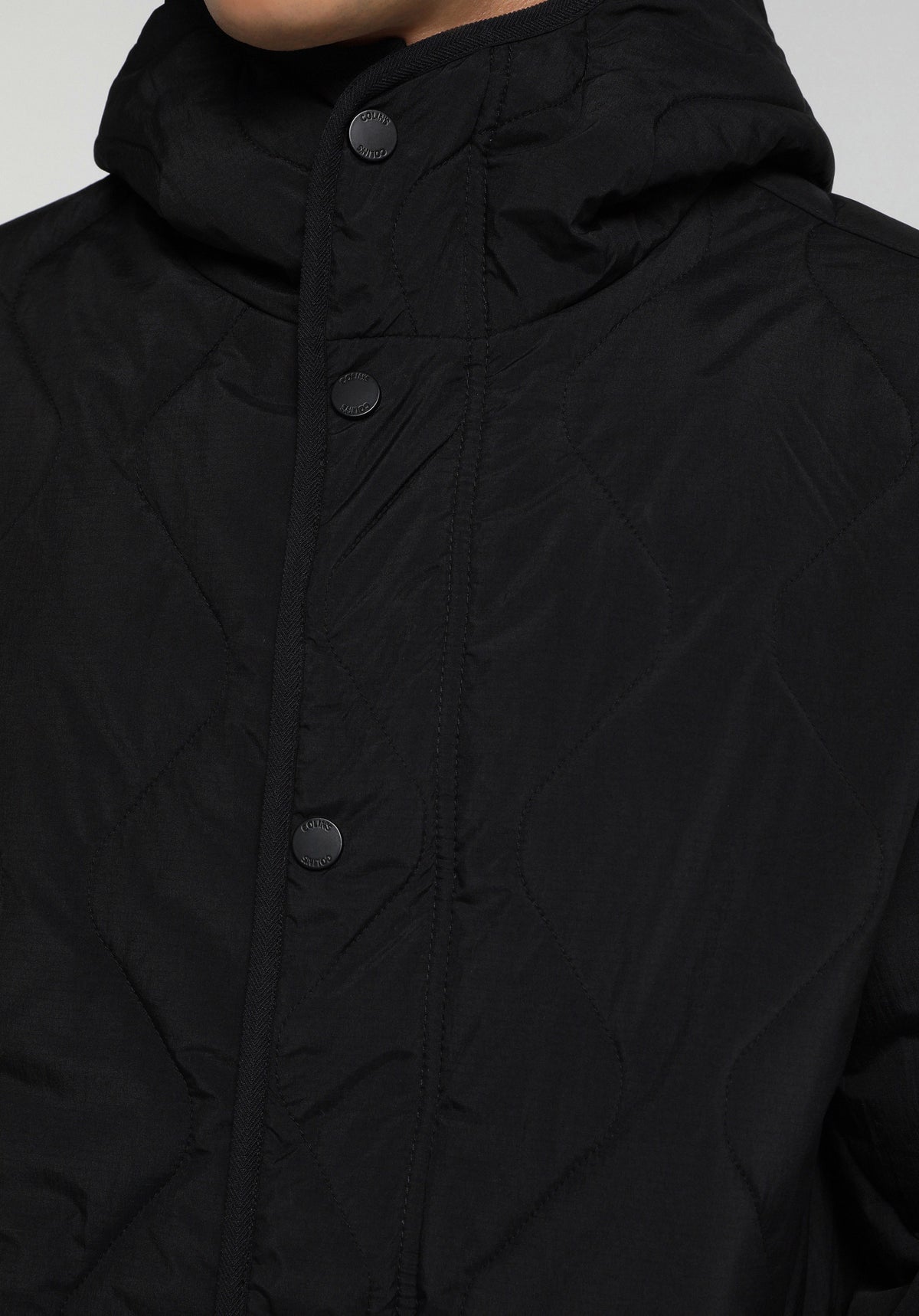 Oversize Fit Kapüşonlu Fermuarlı Astarlı Erkek Siyah Mont