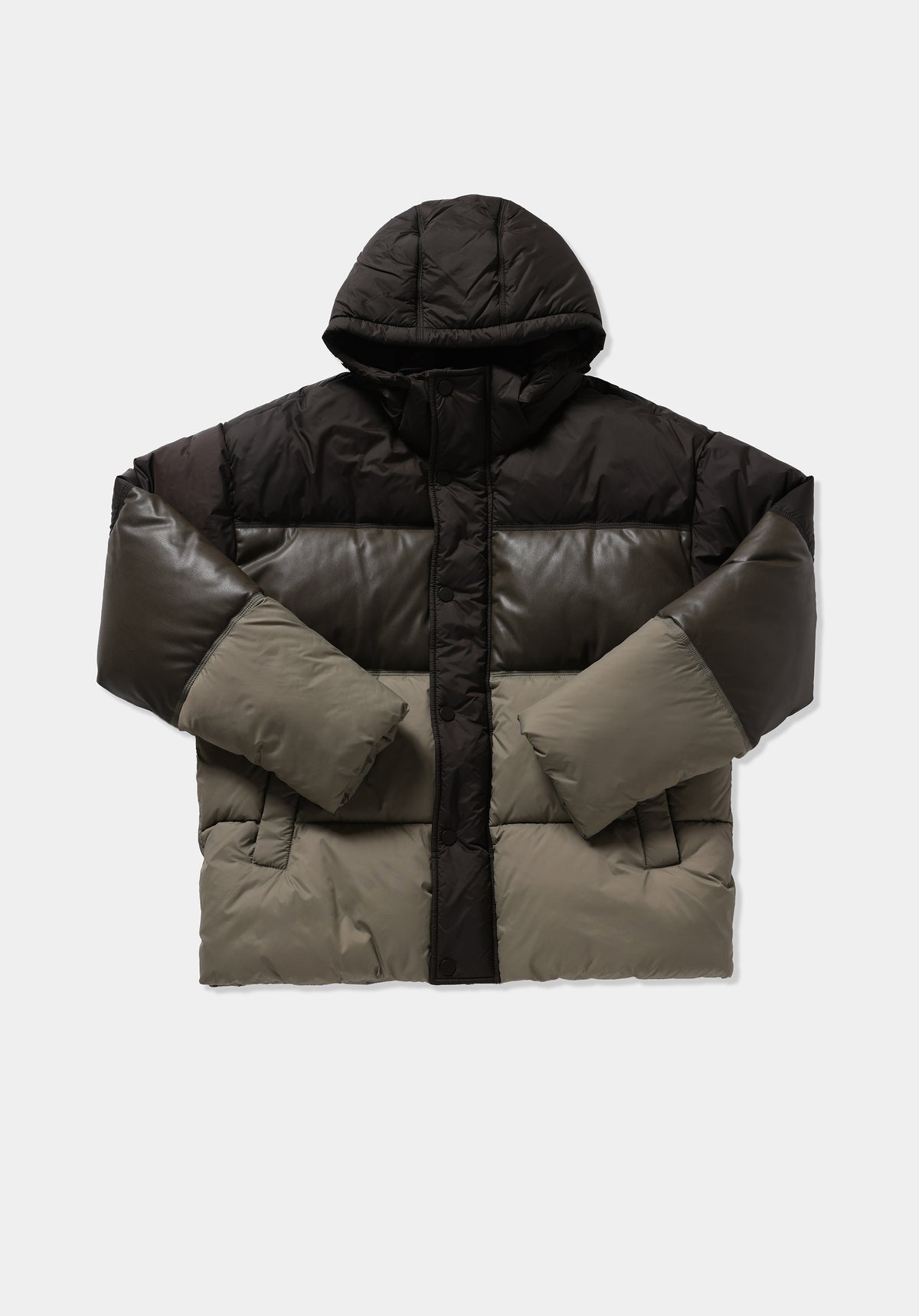 Regular Fit Çıkarılabilir Kapüşonlu Fermuarlı Astarlı Erkek Yeşil Mont