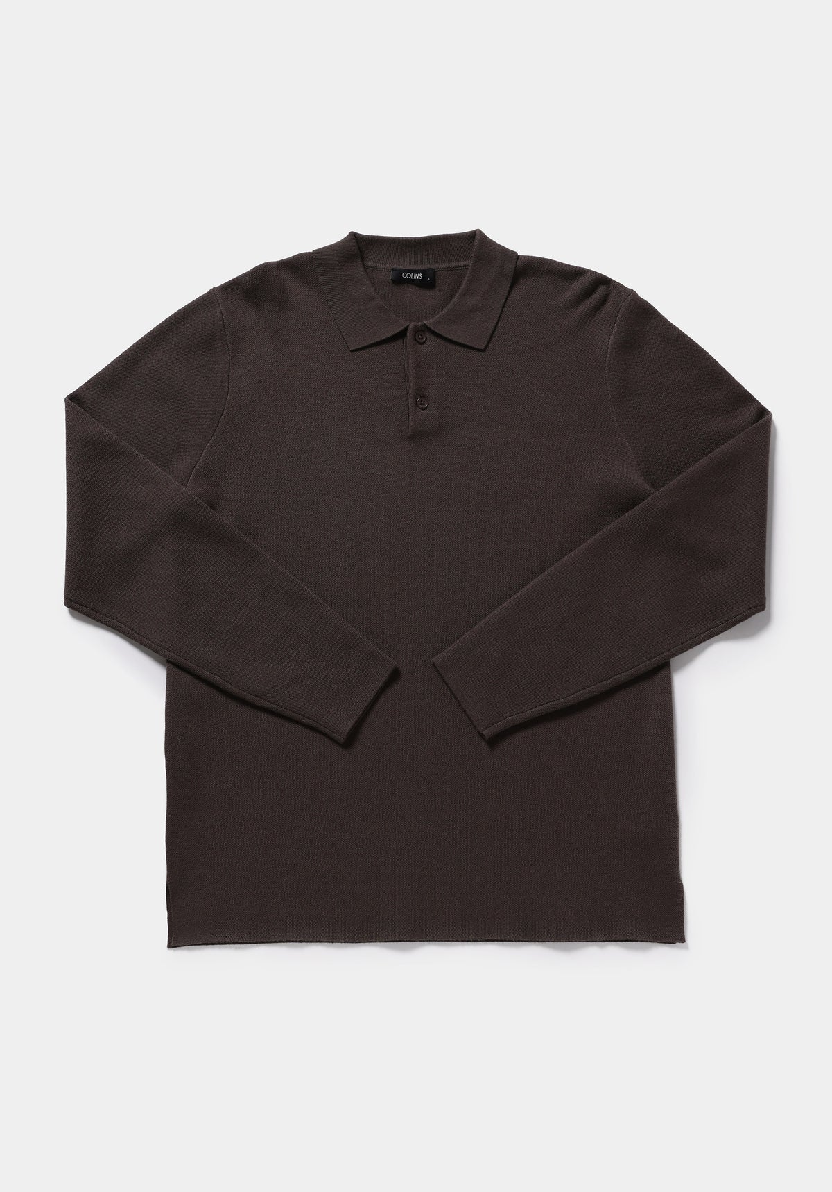 Regular Fit Polo Yaka Jakarlı Erkek Kahverengi Kazak