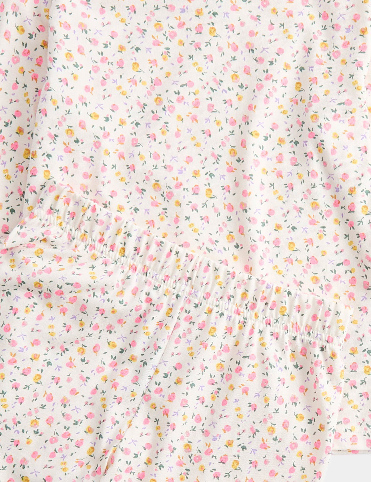 Pamuklu Çiçek Desenli Çocuk Pijama Takımı