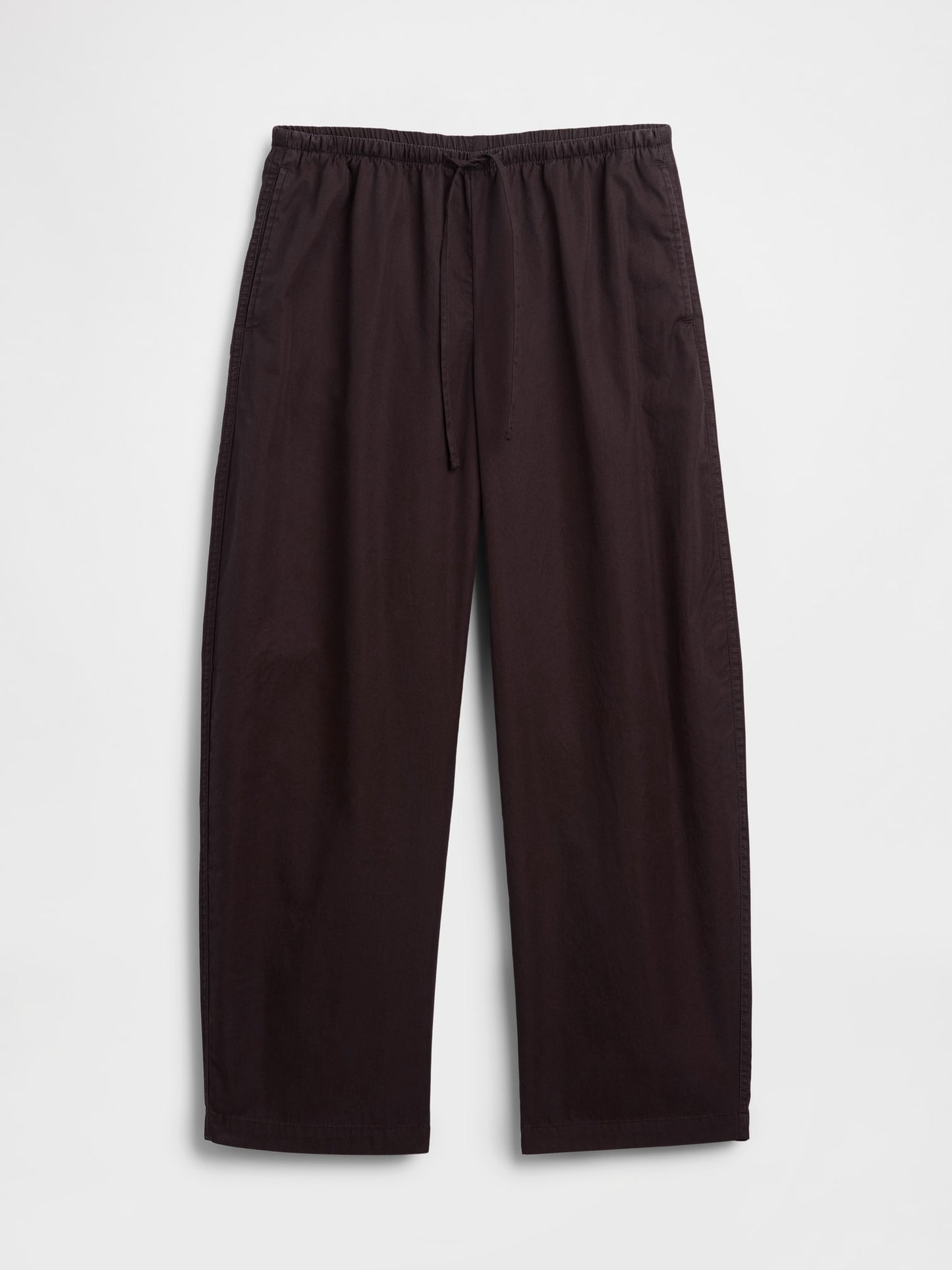 Kahverengi Poplin Easy Barrel Pantolon