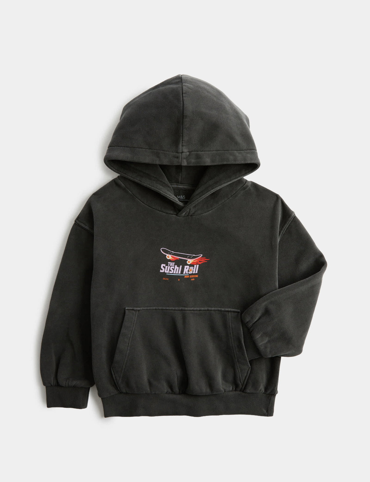 Grafik Baskılı Kapüşonlu Sweatshirt