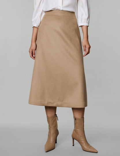 Regular Fit Midi Yün Etek