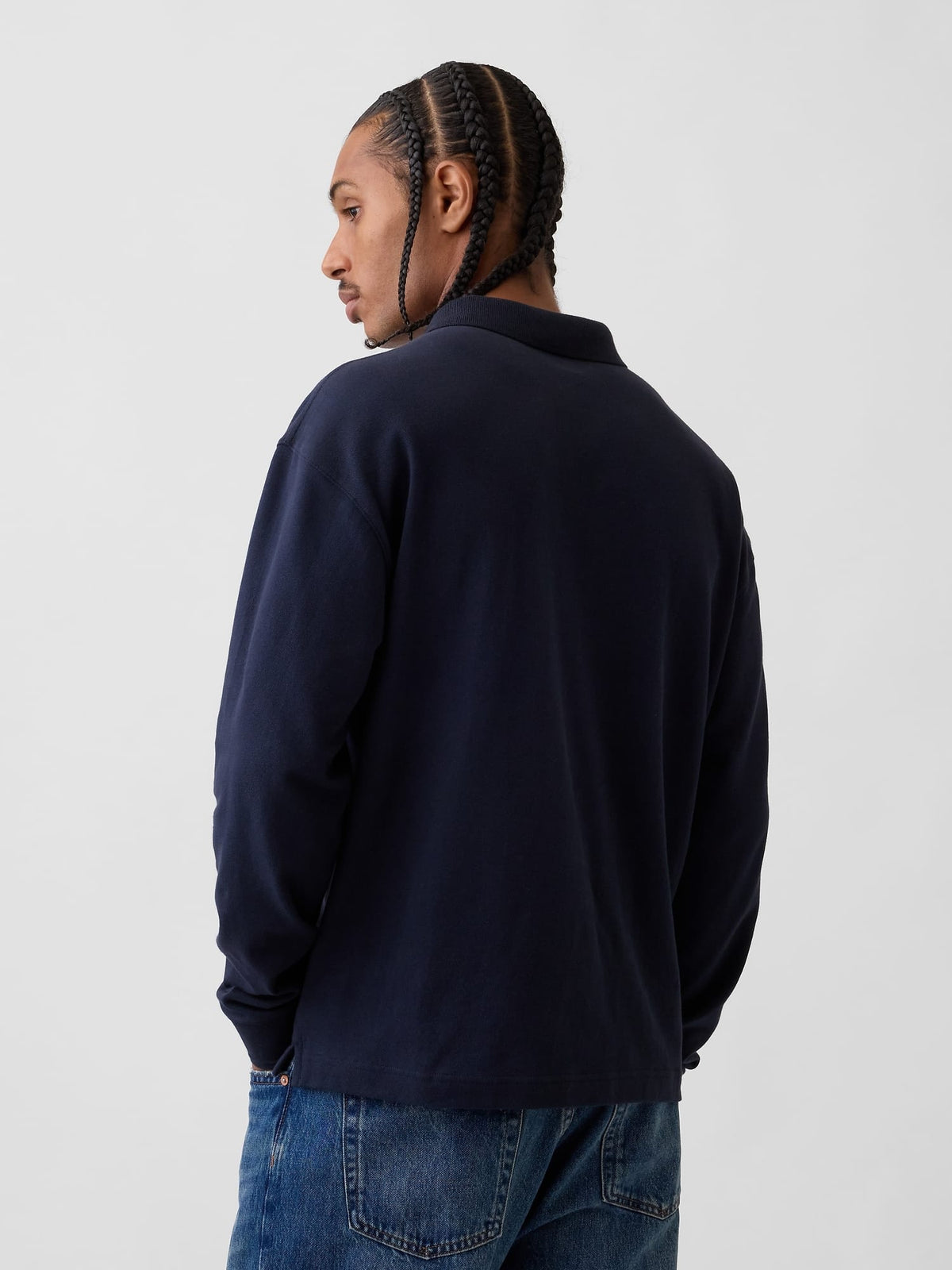 Lacivert Oversized Pique Polo T-shirt