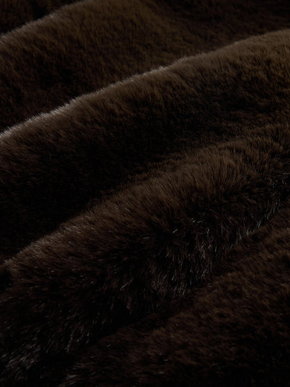 Koyu Kahverengi Faux-fur Bomber Ceket