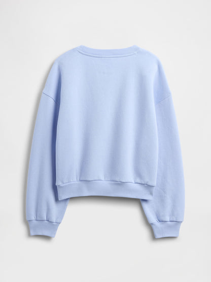 Bebe Mavisi Oversized Bisiklet Yaka Sweatshirt