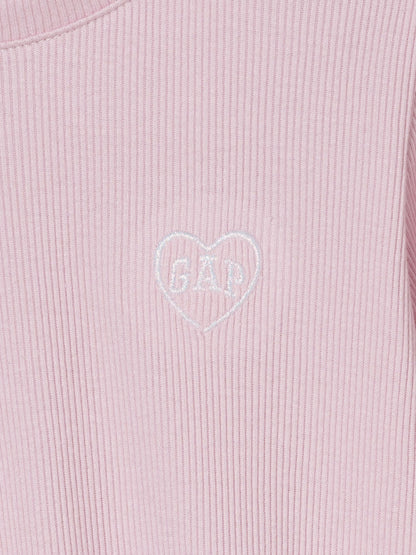 Açık Pembe Ribanalı Bisiklet Yaka T-shirt
