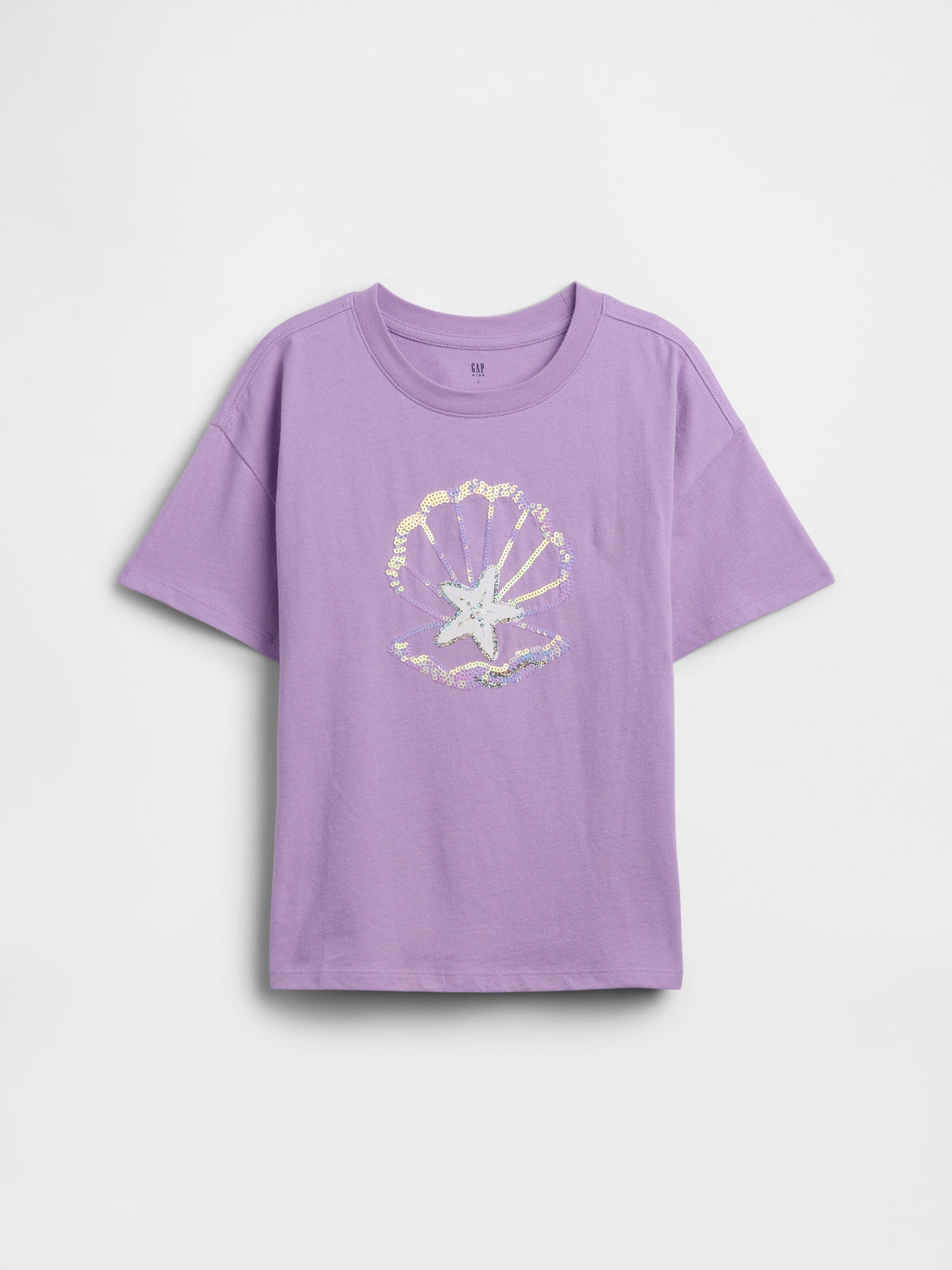 Mor Relaxed Grafik Baskılı T-shirt