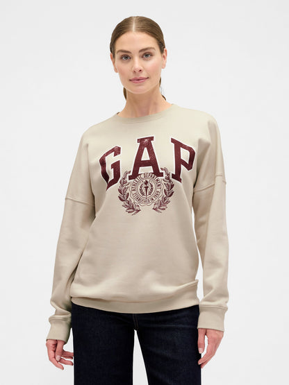 Krem Oversized Gap Grafik Sweatshirt