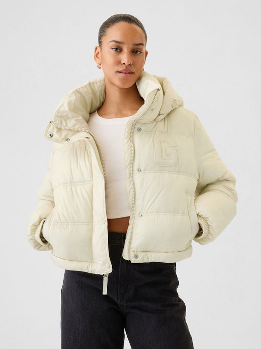 Kırık Beyaz Primaloft® P.u.r.e.™ Gap Logo Heavyweight Puffer Şişme Mont
