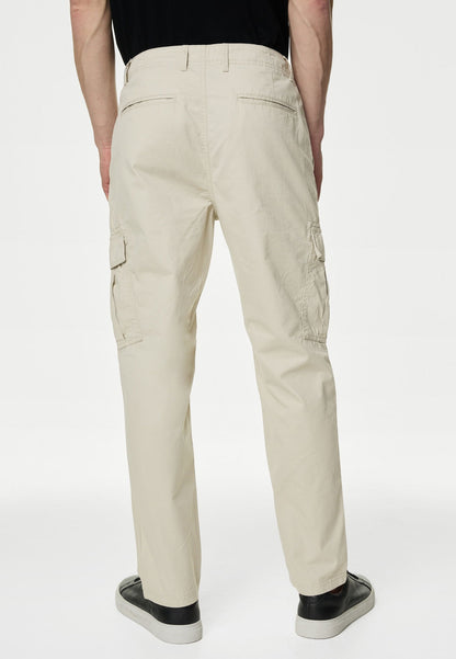 Saf Pamuklu Tapered Fit Kargo Pantolon