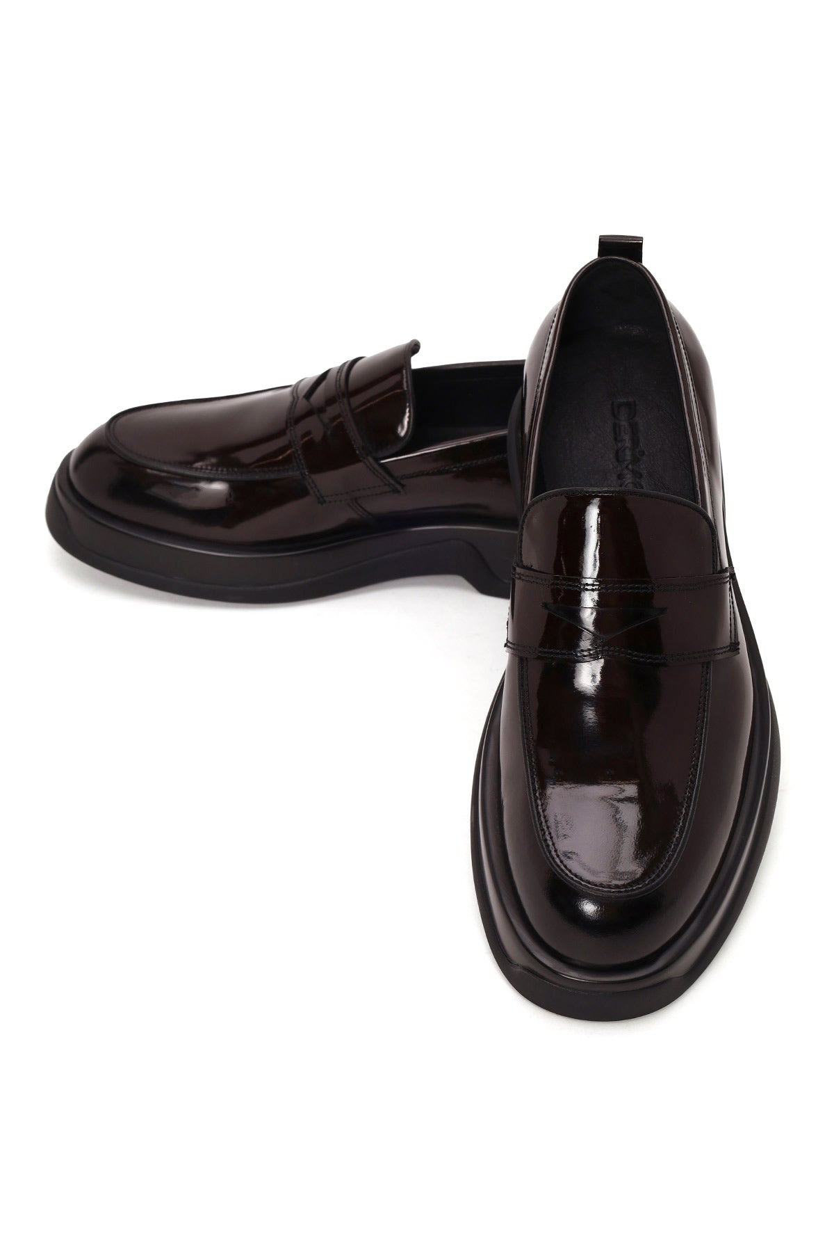 Erkek Bordo Kalın Tabanlı Deri Loafer