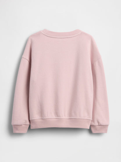 Açık Pembe Vintagesoft Havlu Işlemeli Logo Sweatshirt