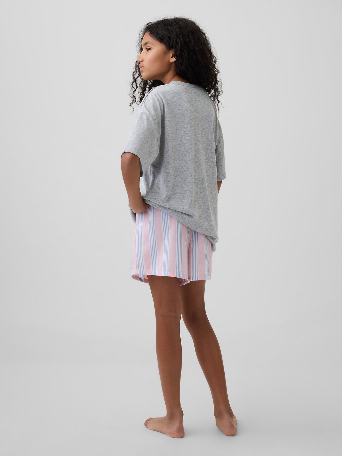 Pembe Recycled Poplin Pijama Boxer Şort