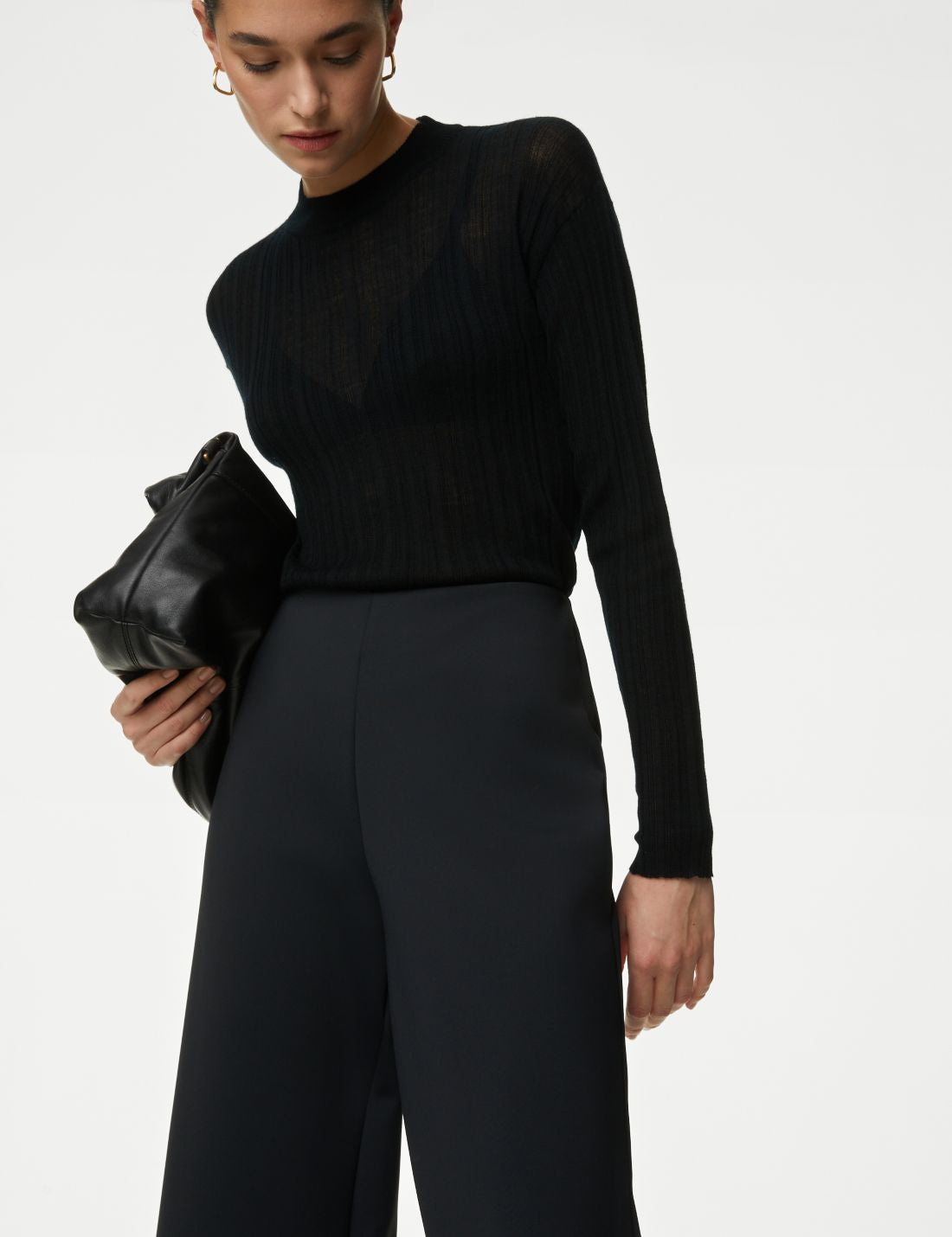 Wide Leg Örme Pantolon