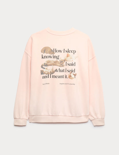 Oversize Desenli Sweatshirt